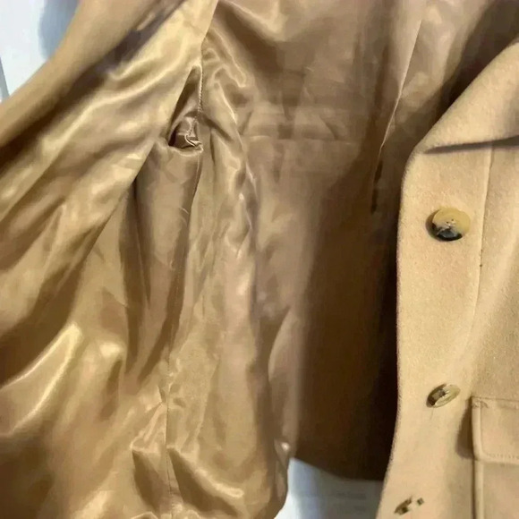 Talbots Women's Wool Blend Pea Coat Jacket Petites Size 10P Cream Winter Lined - Picture 7 of 7